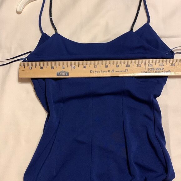 Rimini Petites Size 4 formal maxi dress with sequined spaghetti straps - Picture 4 of 10